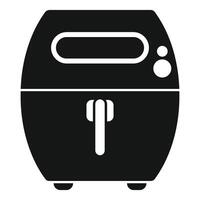 Black air fryer for frying food without oil vector