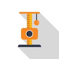 Orange cat tree with scratching post and hanging ball vector