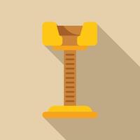 Cat scratching post standing on the floor with long shadow vector