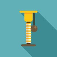 Yellow cat scratching post with hanging ball for playing vector