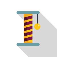 Cat scratching post with hanging ball for playing vector