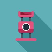 Pink cat condo with scratching post and platform for playing vector