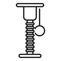 Cat scratching post icon with hanging ball for playful kittens vector