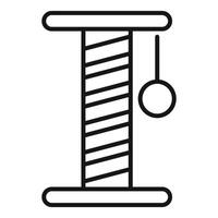 Cat scratching post with hanging ball icon vector