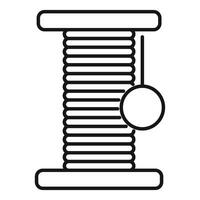 Cat scratching post with ball hanging icon outline style vector