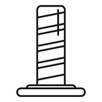 Cat scratching post standing on the floor is ready for use by playful cat vector