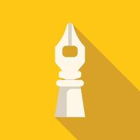 Fountain pen nib casting long shadow on yellow background vector