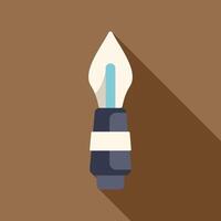 Fountain pen nib drawing writing tool icon flat design vector