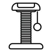Cat scratching post with hanging ball providing hours of entertainment vector