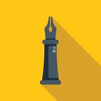 Fountain pen nib forming shape of chess rook piece vector