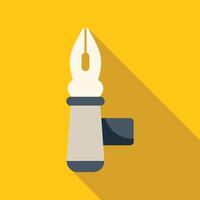Fountain pen nib drawing writing tool icon flat design vector