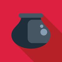 Round bottom flask bubbling chemistry experiment icon vector