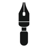 Fountain pen nib icon showing writing tool for authors vector