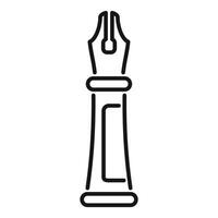 Fountain pen nib forming the shape of a rook chess piece vector