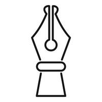 Fountain pen nib drawing tool for writing and creativity icon vector