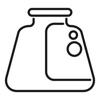 Chemical flask experimenting mixing liquid icon vector