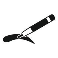 Microblading pen drawing eyebrow shape icon vector