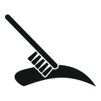 Cleaning brush scrubbing surface icon showing housework vector