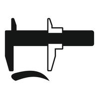 Caliper measuring eyebrow icon, simple style vector