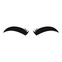 Eyebrows forming negative space creating curious expression vector
