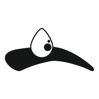 Water drop falling down creating round puddle icon vector