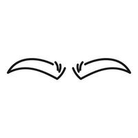 Eyebrows forming surprised expression on face vector