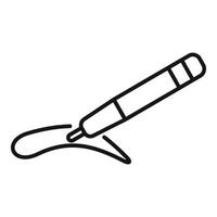Marker pen drawing smooth continuous line icon vector