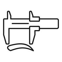 Caliper measuring eyebrow shape icon, brow lamination tool symbol vector