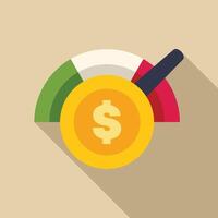 Financial meter showing increasing profits with dollar sign vector