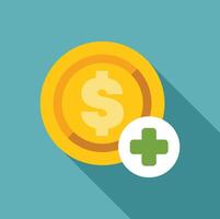 Golden coin with dollar sign is increasing its value vector