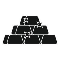 Sparkling gold bars stacked high representing wealth and success vector