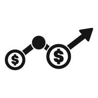 Dollar currency sign increasing on a chart graph vector