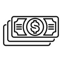 Stack of dollar bills representing wealth and finance vector