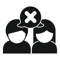People having communication problems with negative sign in speech bubble vector