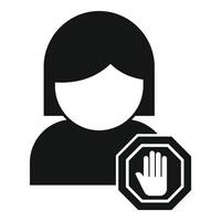 Girl showing stop sign gesture for access denied warning vector