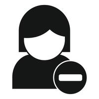 Woman profile removing user icon showing delete account concept vector