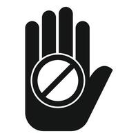 Human hand showing stop sign gesture vector