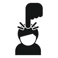 Person pushing down head of another person icon vector