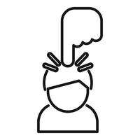 Hand pushing on head button activating person like a robot vector
