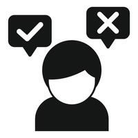Man choosing between right and wrong decisions vector