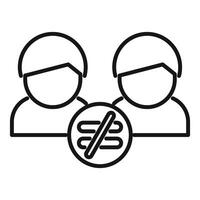 Two businessmen facing each other with an inequality symbol between them vector