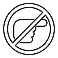 No pointing sign indicating prohibition of pointing gesture vector