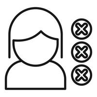 Woman choosing from multiple choice answers vector