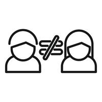 Two people wearing face masks disagreeing with each other vector