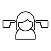Woman getting publicly shamed and censored by pointing fingers vector