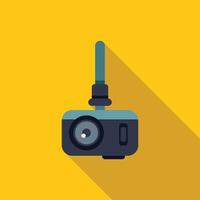 Dash cam recording while driving on road trip with long shadow vector