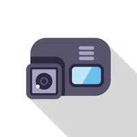 Small action camera recording video with long shadow vector