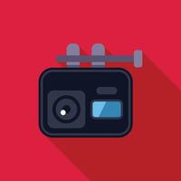 Action camera capturing high quality footage during thrilling adventures vector
