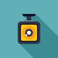 Blackbox device recording traffic with long shadow design vector