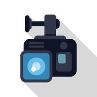 Action camera recording extreme sports with external microphone vector